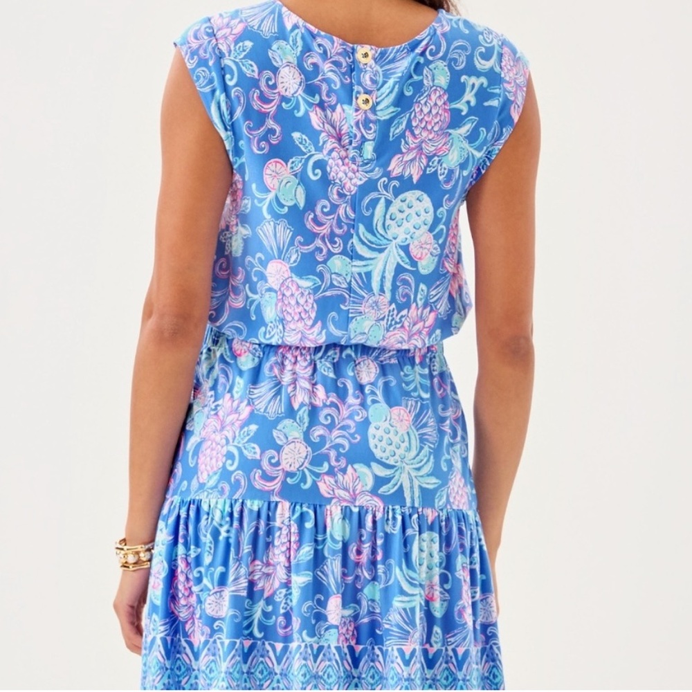 NWT Lilly Pulitzer Danville Dress Sunwashed Blue Citrus‎ Crush - Picture 2 of 6